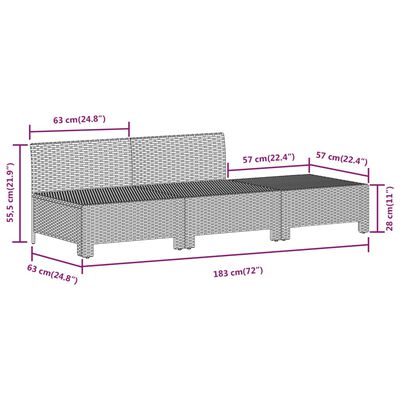 vidaXL Set de muebles de jardín 7 pzas y cojines ratán sintético gris