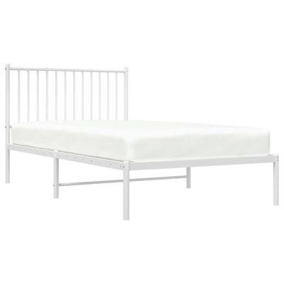 vidaXL Estructura cama sin colchón con cabecero metal blanco 100x190cm