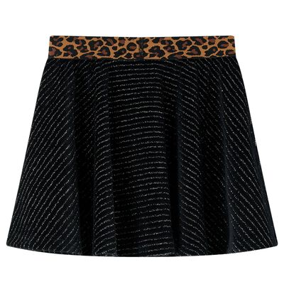 Falda infantil con cinturilla de leopardo negro 140