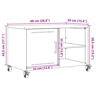 vidaXL Mueble de TV acero gris antracita 68x39x43,5 cm