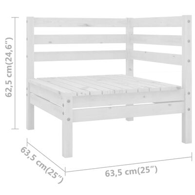 vidaXL Conjunto de muebles de jardín 3 pzas madera maciza pino blanco