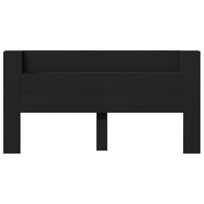 vidaXL Cabecero de cama con LED negro 200x16,5x103,5 cm