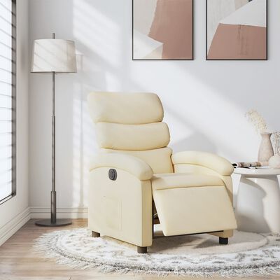 vidaXL Sillón reclinable eléctrico de tela crema