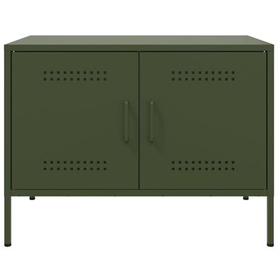 vidaXL Mueble de TV de acero verde oliva 68x39x50,5 cm