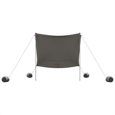 vidaXL Toldo de playa con anclas de arena gris 214x236 cm