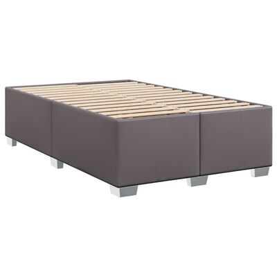 vidaXL Cama box spring con colchón cuero sintético gris 120x190 cm