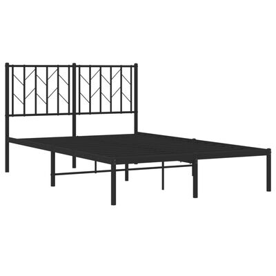 vidaXL Estructura de cama con cabecero metal negro 120x190 cm