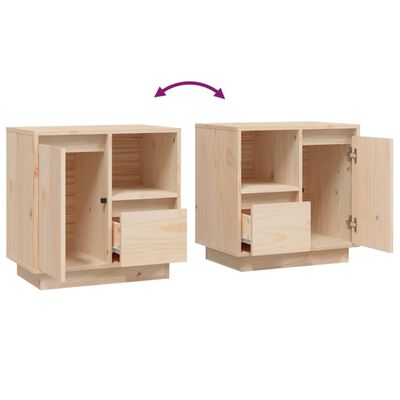 vidaXL Mesita de noche madera maciza de pino 50x34x50 cm