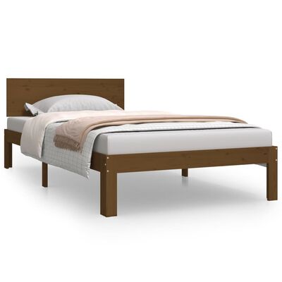 vidaXL Estructura de cama madera maciza de pino marrón miel 100x200 cm