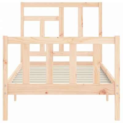 vidaXL Estructura de cama con cabecero madera maciza 90x200 cm