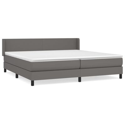 vidaXL Cama box spring con colchón cuero sintético gris 200x200 cm