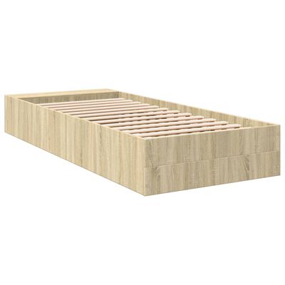 vidaXL Estructura de cama madera de ingeniería roble Sonoma 75x190 cm