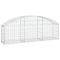 vidaXL Cesta de gaviones forma arco hierro galvanizado 150x30x40/60 cm