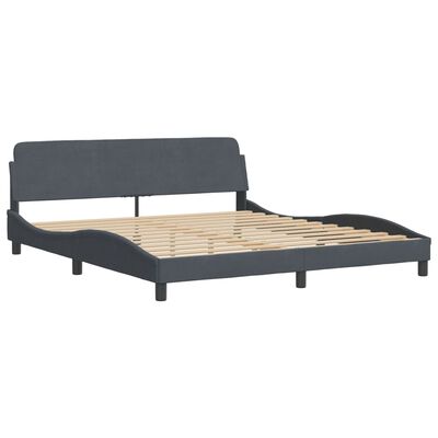 vidaXL Cama con colchón terciopelo gris oscuro 180x200 cm