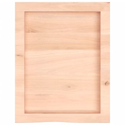 vidaXL Encimera de baño madera maciza sin tratar 40x50x(2-4) cm