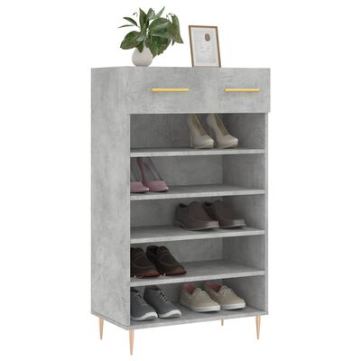 vidaXL Zapatero madera de ingeniería gris hormigón 60x35x105 cm