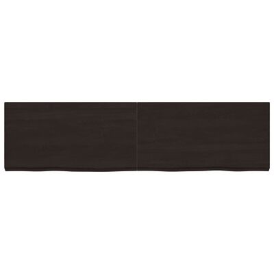 vidaXL Tablero mesa madera roble tratada marrón oscuro 220x60x(2-6) cm