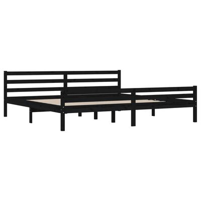 vidaXL Estructura de cama de madera maciza negro 200x200 cm