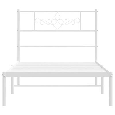 vidaXL Estructura cama sin colchón con cabecero metal blanco 100x190cm