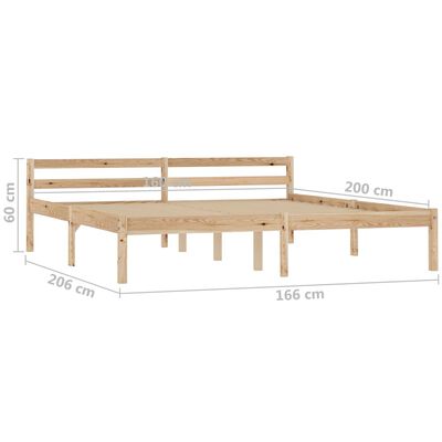 vidaXL Estructura de cama sin colchón madera maciza de pino 160x200 cm