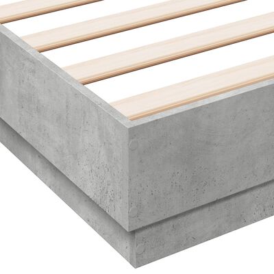 vidaXL Estructura de cama madera de ingeniería gris hormigón 135x190cm