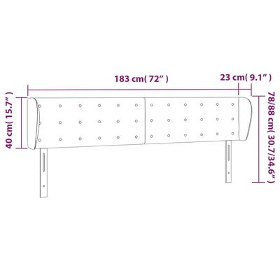 vidaXL Cabecero de cuero sintético color capuchino 183x23x78/88 cm