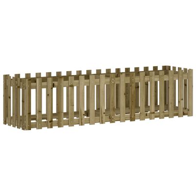 vidaXL Arriate elevado jardín valla madera impregnada pino 200x50x50cm