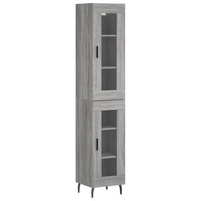 vidaXL Aparador alto madera contrachapada gris Sonoma 34,5x34x180 cm