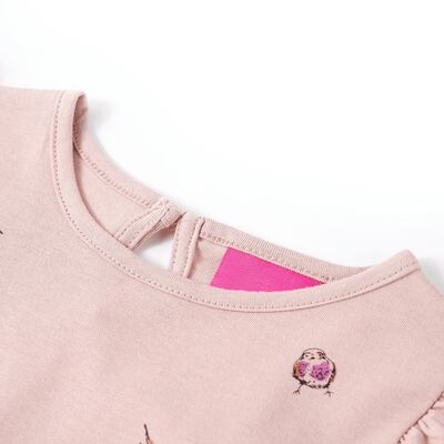 Camiseta infantil de manga larga rosa 140