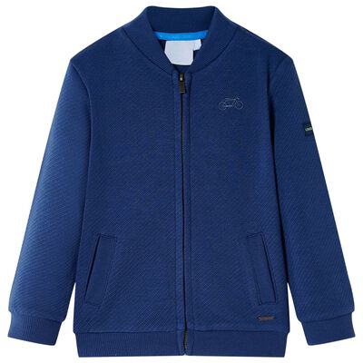 Sudadera infantil con cremallera azul marino 92