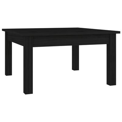 vidaXL Mesa de centro de madera maciza de pino negro 55x55x30 cm