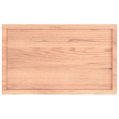 vidaXL Tablero mesa madera roble tratada marrón claro 100x60x(2-6) cm