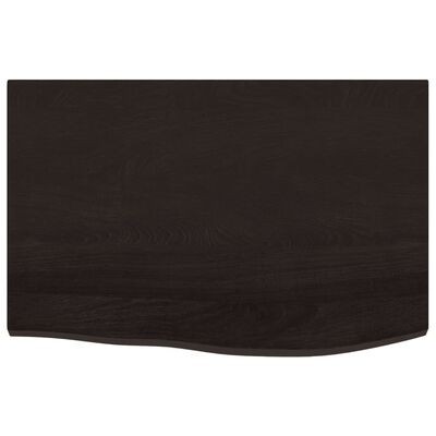 vidaXL Encimera de baño madera tratada marrón oscuro 60x40x(2-4) cm