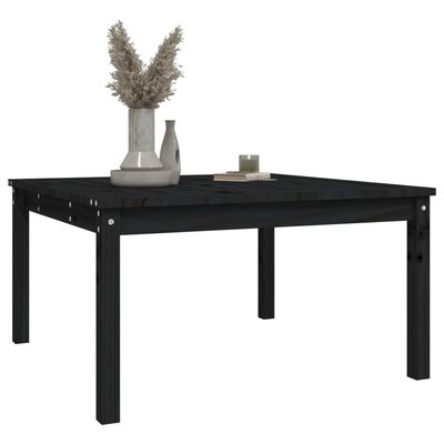 vidaXL Mesa de jardín madera maciza pino negro 82,5x82,5x45 cm