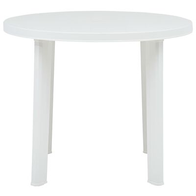 vidaXL Mesa de jardín de plástico blanco 89 cm