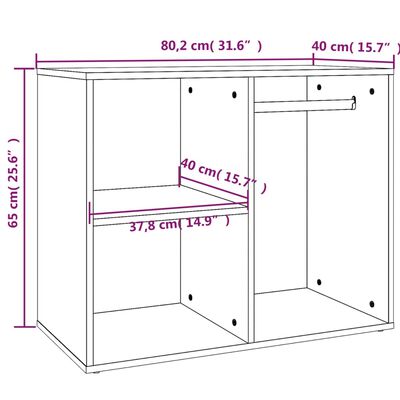vidaXL Mueble vestidor madera contrachapada roble ahumado 80x40x65 cm