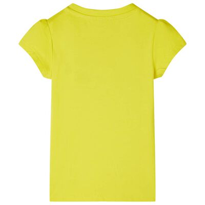 Camiseta infantil de manga casquillo amarillo chillón 128