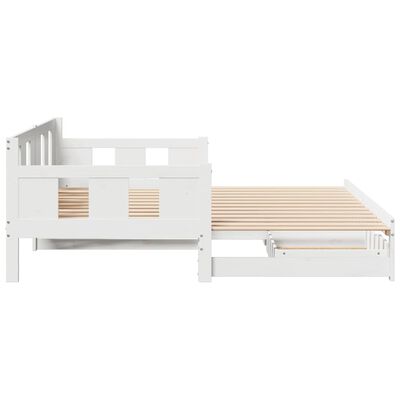 vidaXL Sofá cama nido con cajones madera maciza pino blanca 80x200 cm