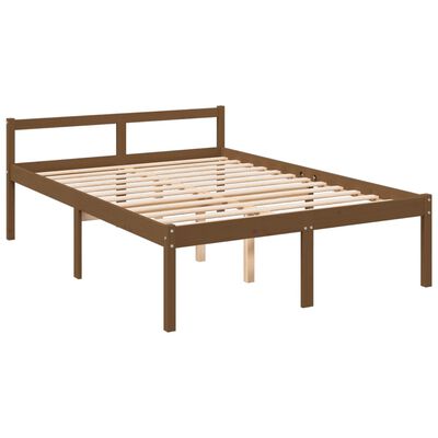 vidaXL Cama personas mayores cabecero madera marrón miel 140x200 cm