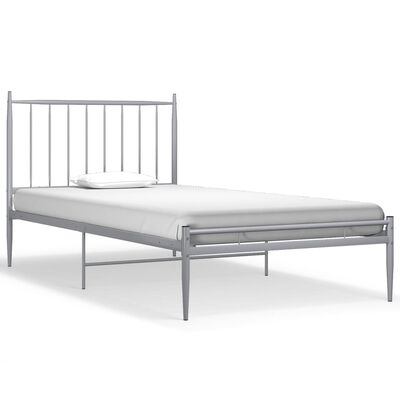 vidaXL Estructura de cama sin colchón metal gris 100x200 cm