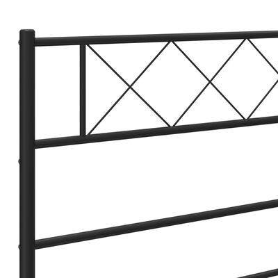 vidaXL Estructura cama sin colchón con cabecero metal negro 80x200 cm