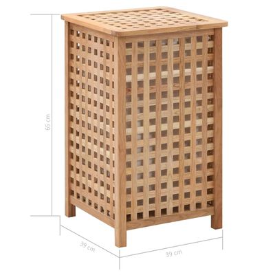 vidaXL Cesto para ropa sucia madera maciza de nogal 39x39x65 cm