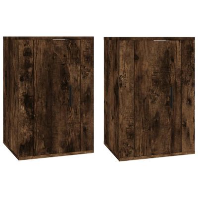 vidaXL Muebles para TV de pared 2 uds roble ahumado 40x34,5x60 cm