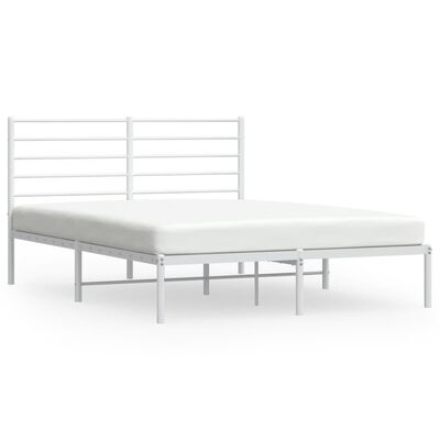 vidaXL Estructura cama sin colchón con cabecero metal blanco 135x190cm