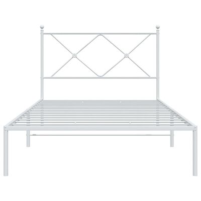 vidaXL Estructura de cama de metal con cabecero blanco 100x200 cm