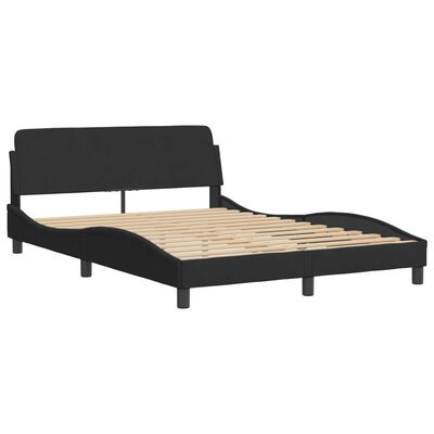 vidaXL Estructura de cama con luces LED terciopelo negro 140x200 cm