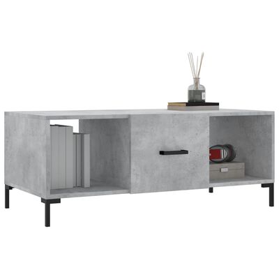 vidaXL Mesa de centro madera contrachapada gris hormigón 102x50x40 cm