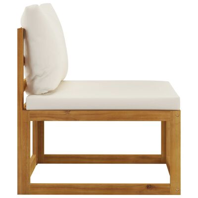 vidaXL Muebles de jardín 12 pzas cojines crema madera maciza acacia