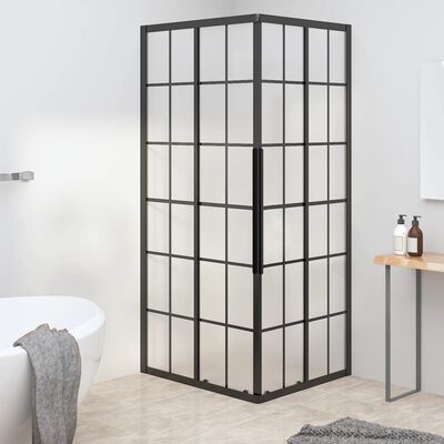 vidaXL Cabina de ducha ESG esmerilado negro 80x70x180 cm