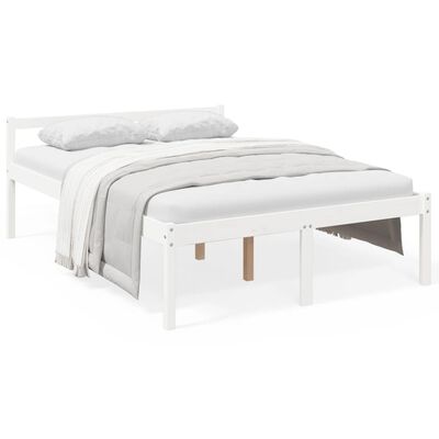 vidaXL Cama para personas mayores madera maciza pino blanca 120x190 cm